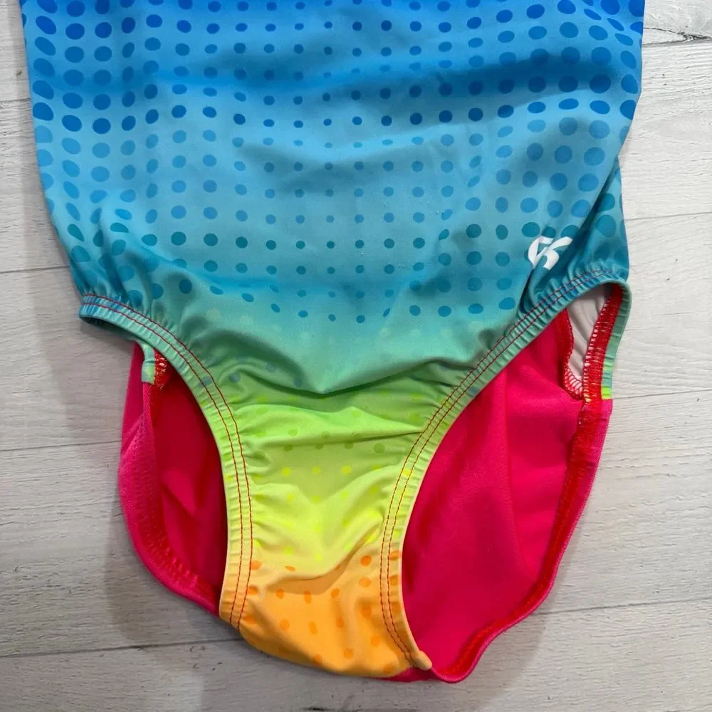 GK rainbow‎ colorful gymnastics leotard adult small